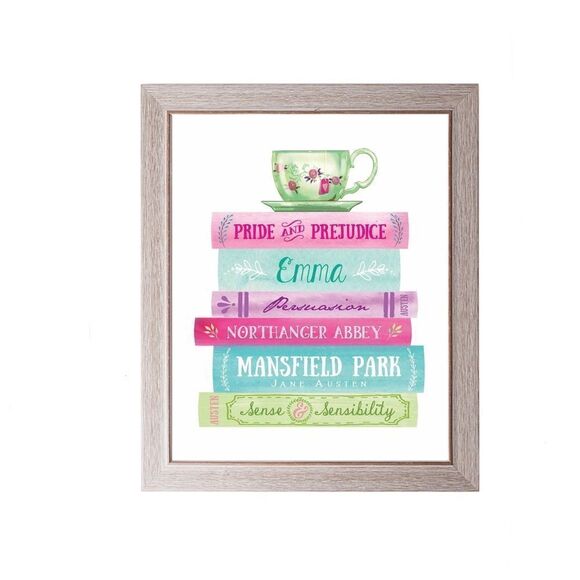 Jane Austen Book Stack Print - Picture 1 of 3